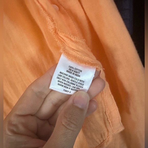 3 FOR 10/Orange Button-Up Shirt - Picture 2 of 3
